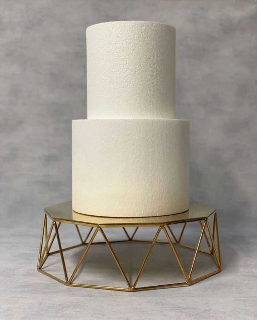 Metallic Gold Geometric Wedding Cake Stand