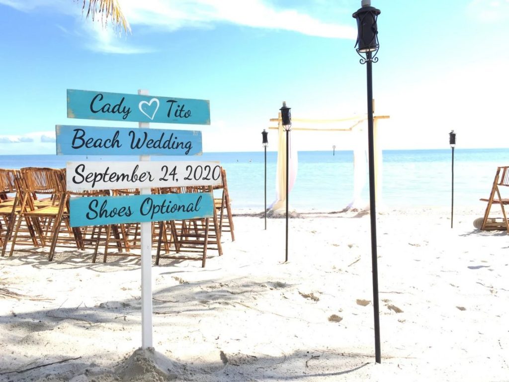 Seaside Wedding Directional Sign