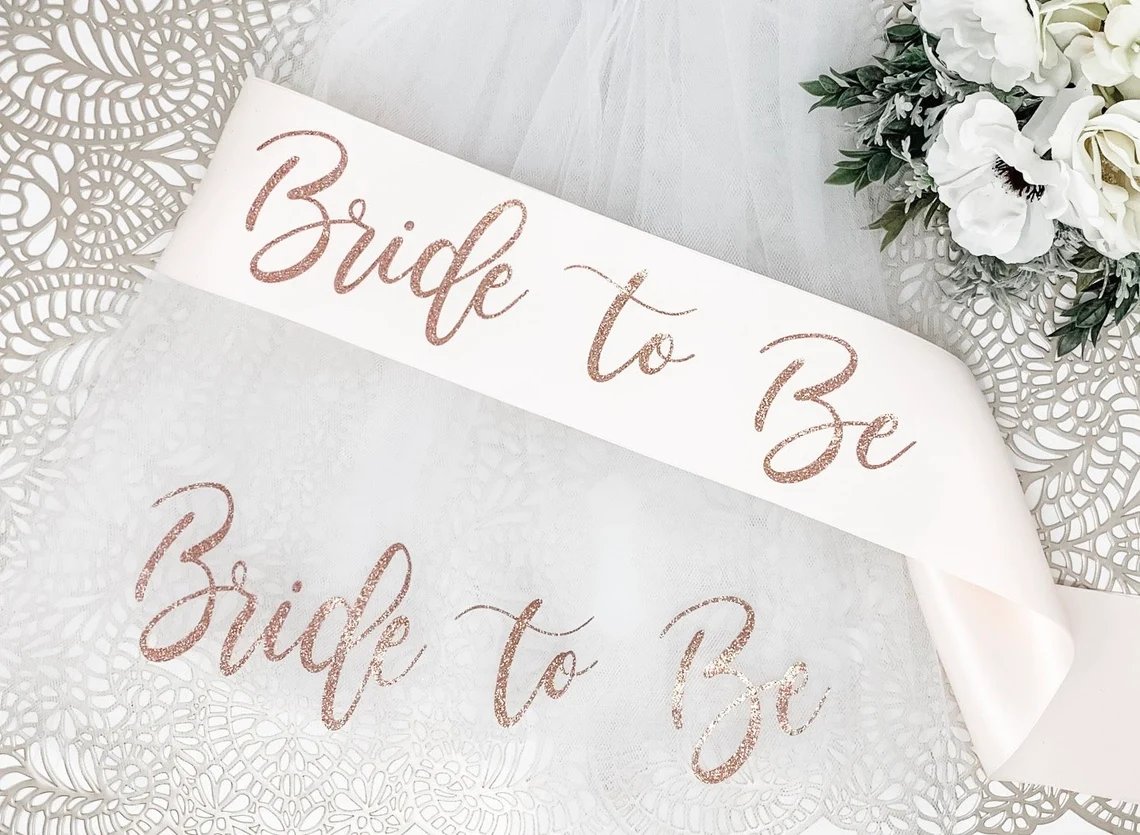 Bride To Be Bridal Shower Sash & Veil