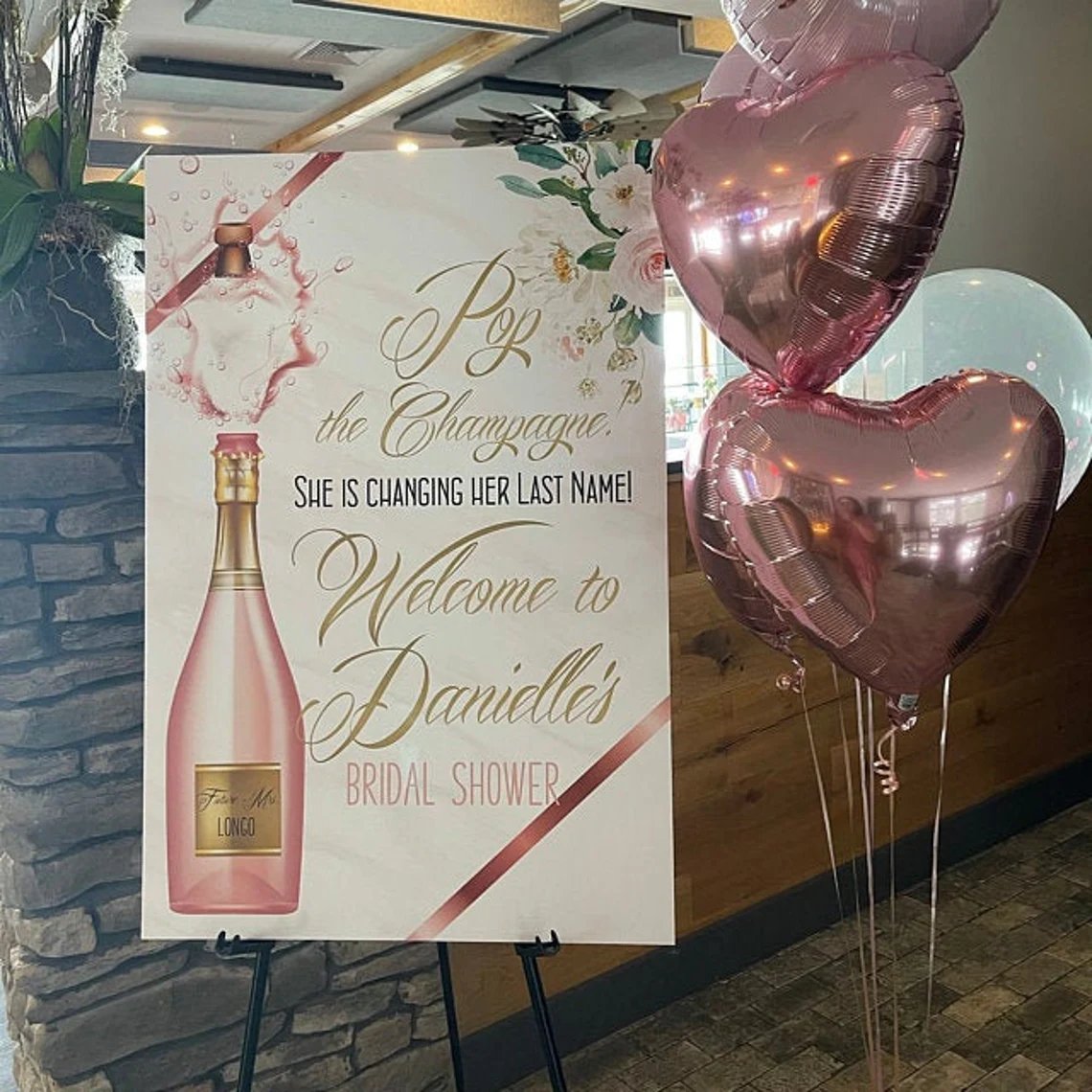 Pop The Champagne Bridal Shower Welcome Sign