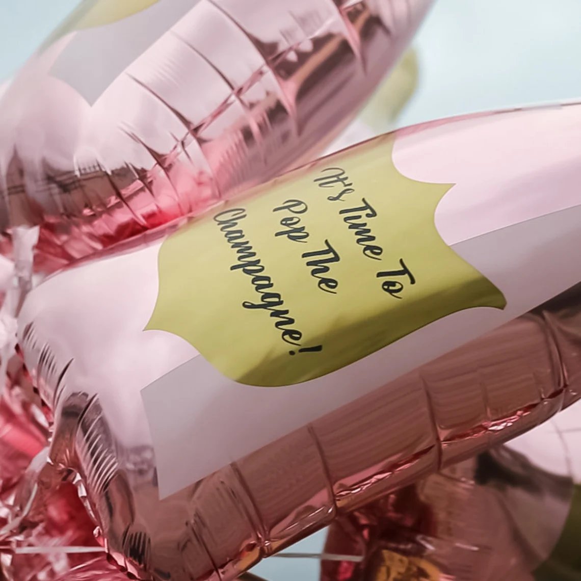 Rose Gold Personalized Giant Bottle of Champagne Balloon