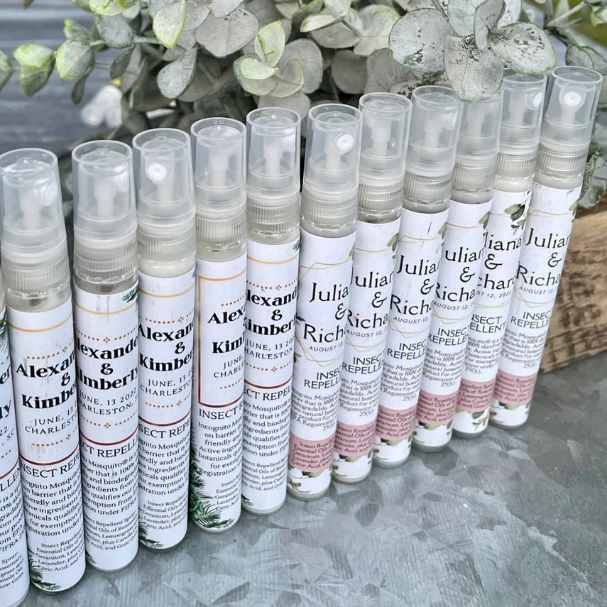 Customized Label Deet Free All Natural Insect Repellent Wedding Favors