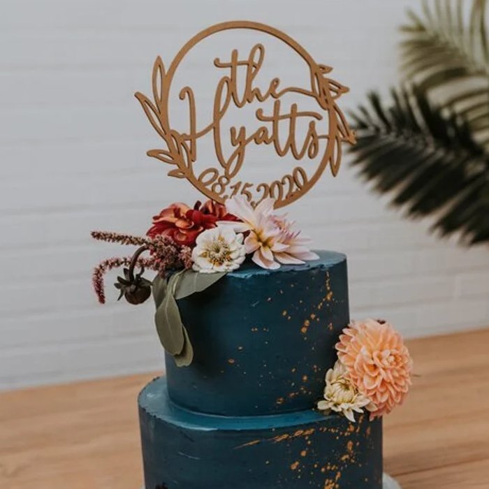 Custom Boho Wedding Cake Topper