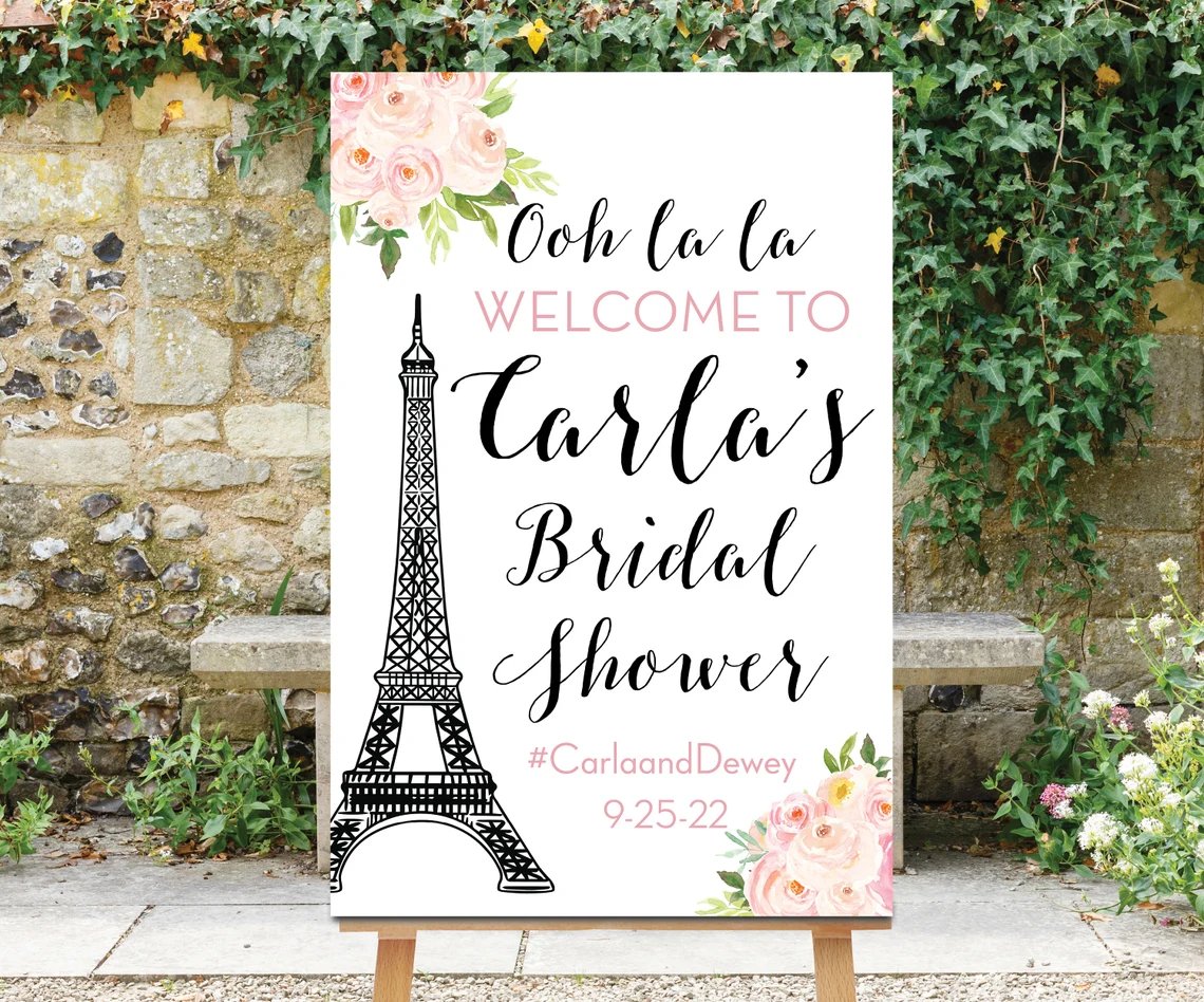 Parisian Bridal Shower Welcome Sign