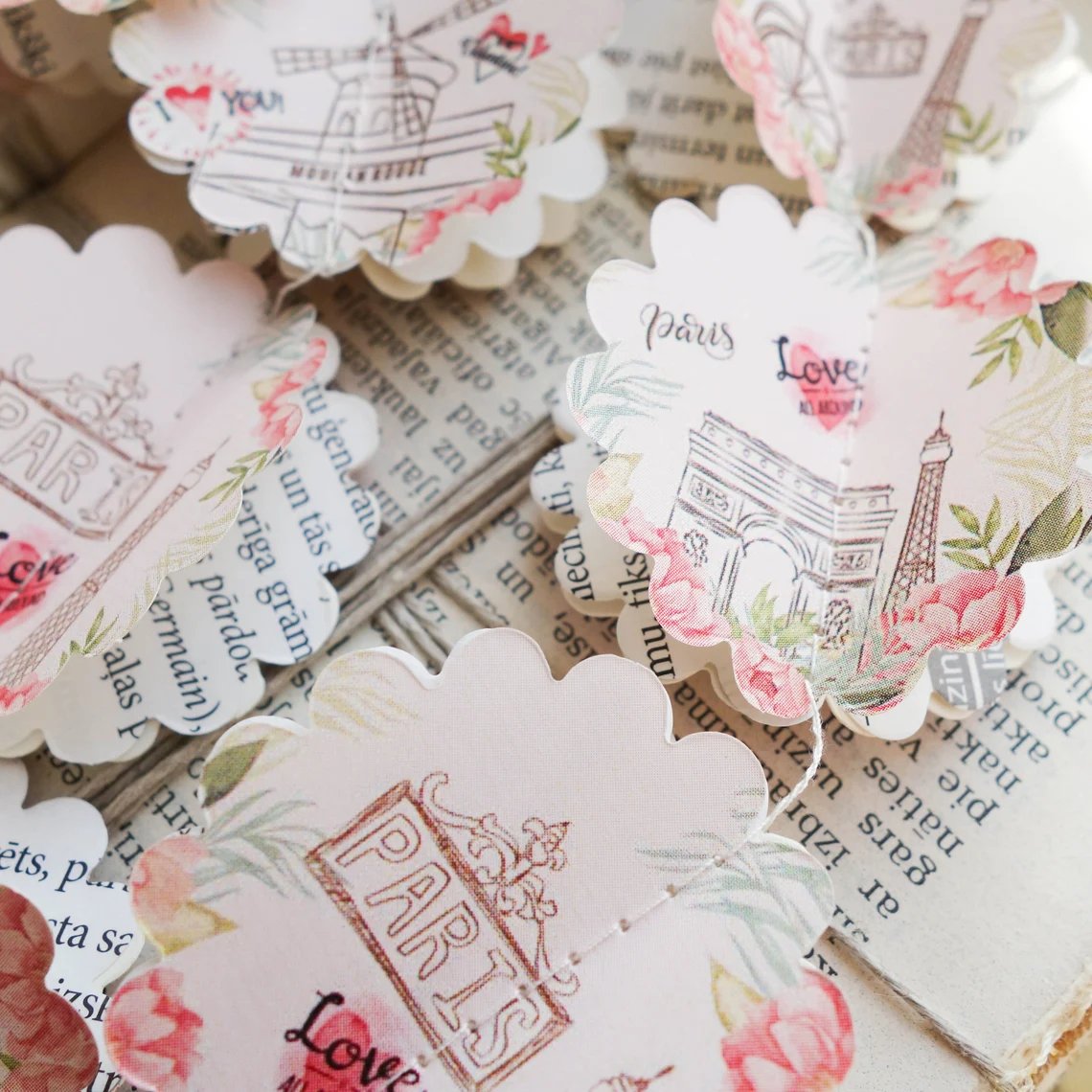 Paris Themed Paper Garland