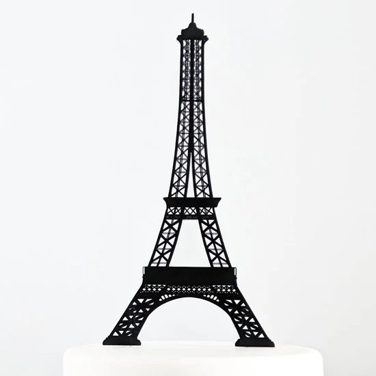 Paris Romance Eiffel Tower Bridal Shower Cake Topper 