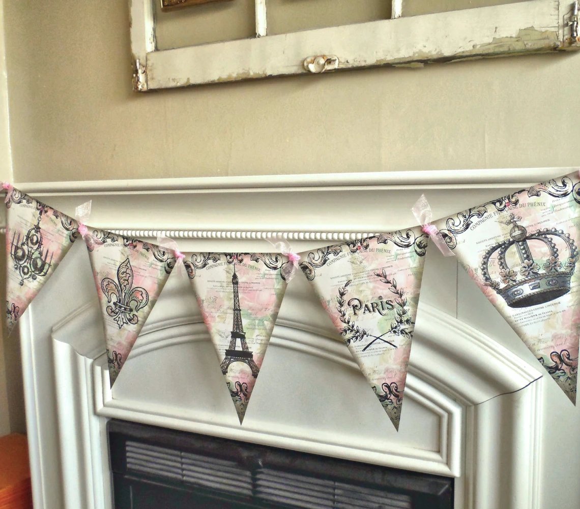 French Parisian Bridal Shower Banner Printable