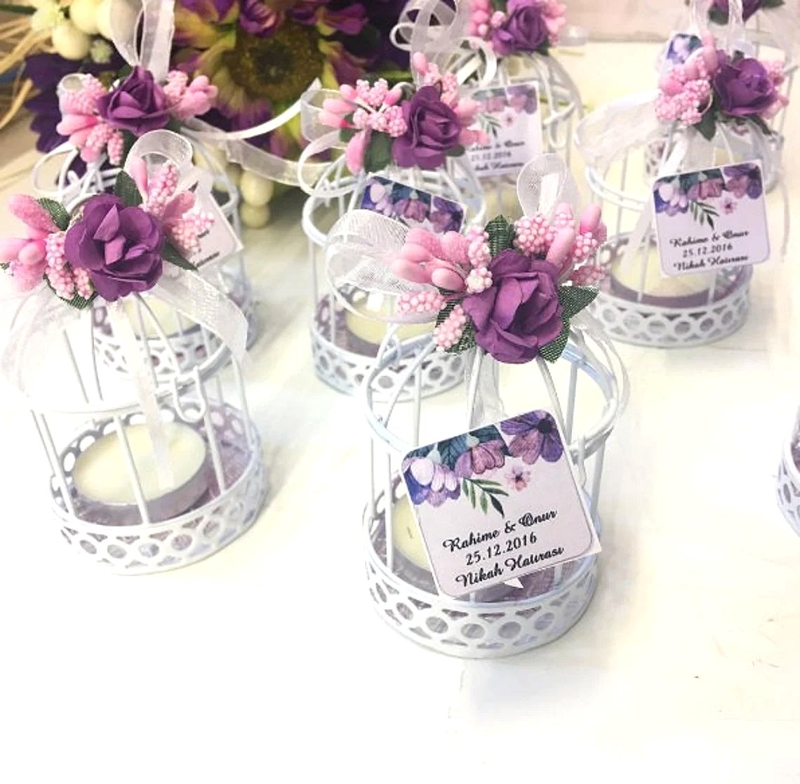 Wire Birdcage Candle Holder Wedding Favors