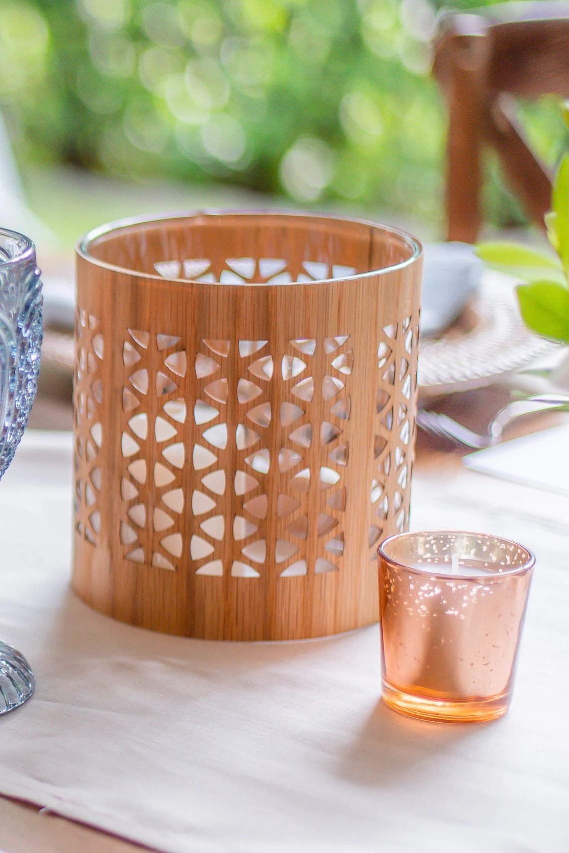 Wood Candle Holder Bohemian Wedding Centerpiece