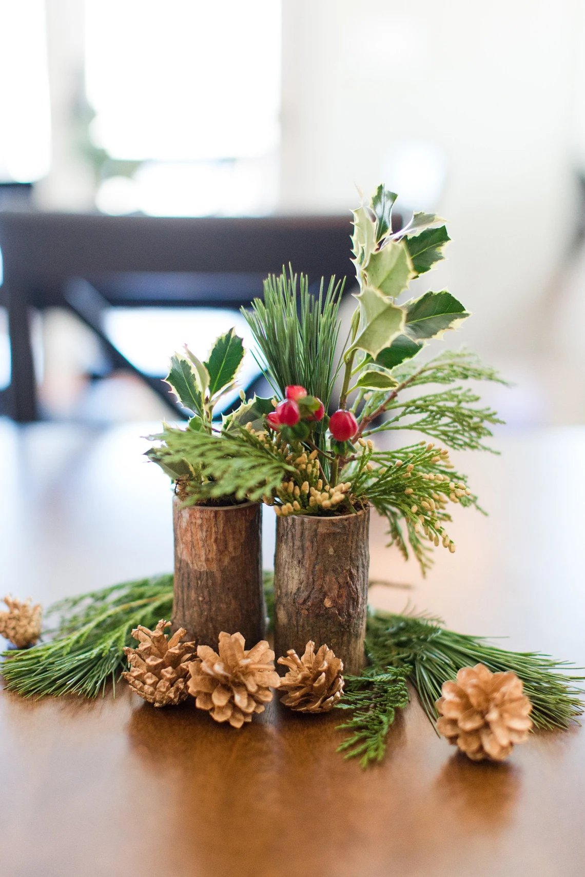 Wooden Cylinder Vase Wedding Centerpieces