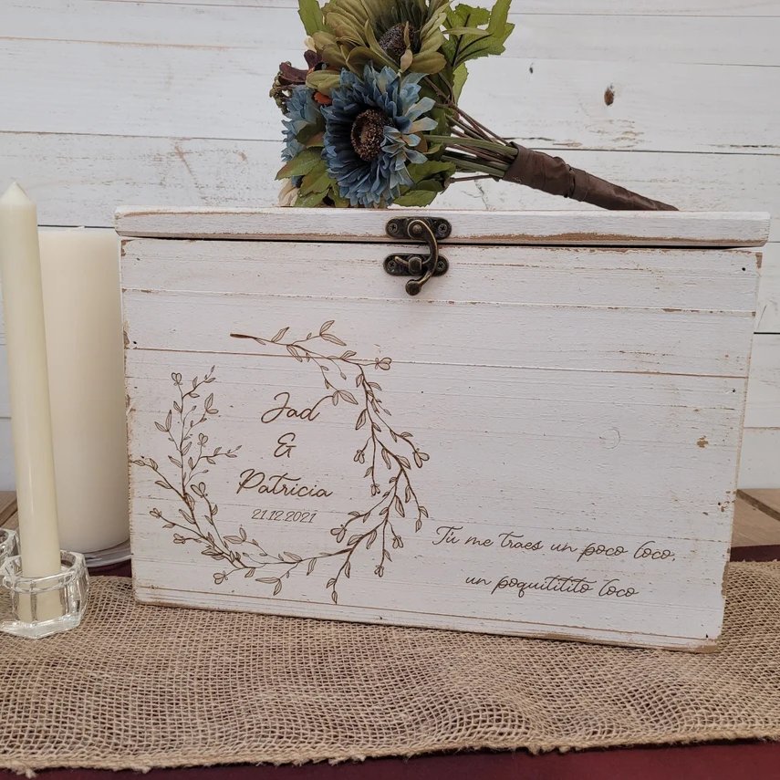 Cedar Wood Rustic Wedding Card Box