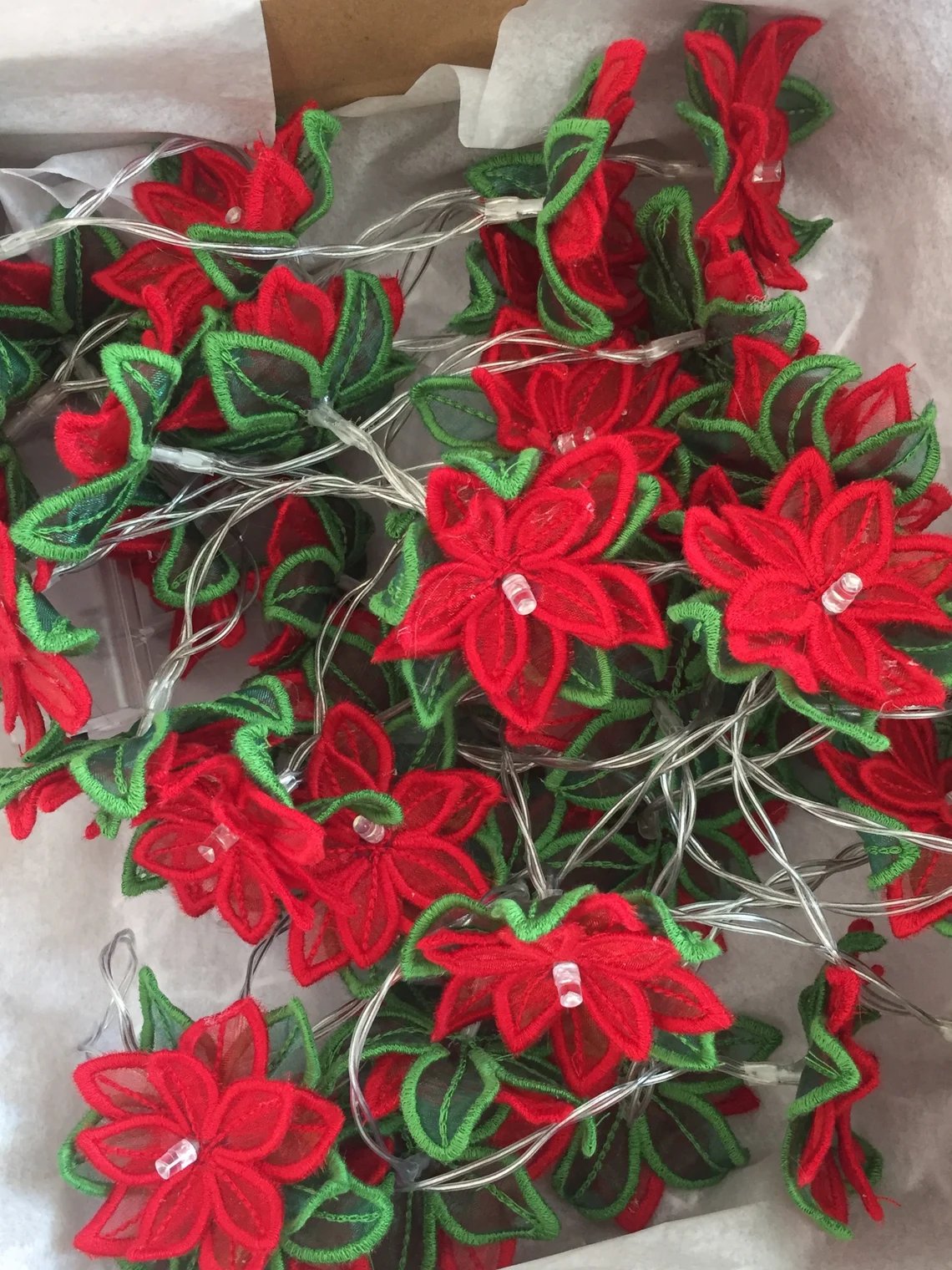 Christmas Embroidered Flowers Fairy Lights Wedding Decor