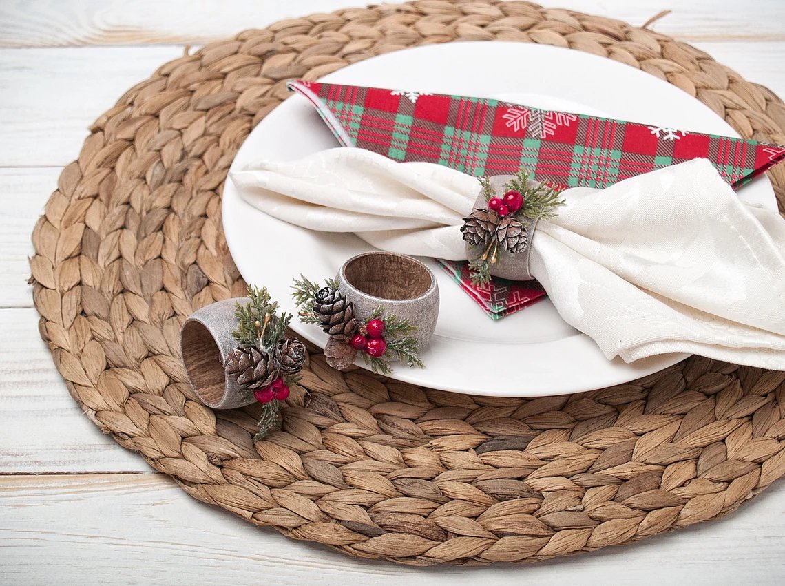 Christmas Wedding Napkin Ring Holders