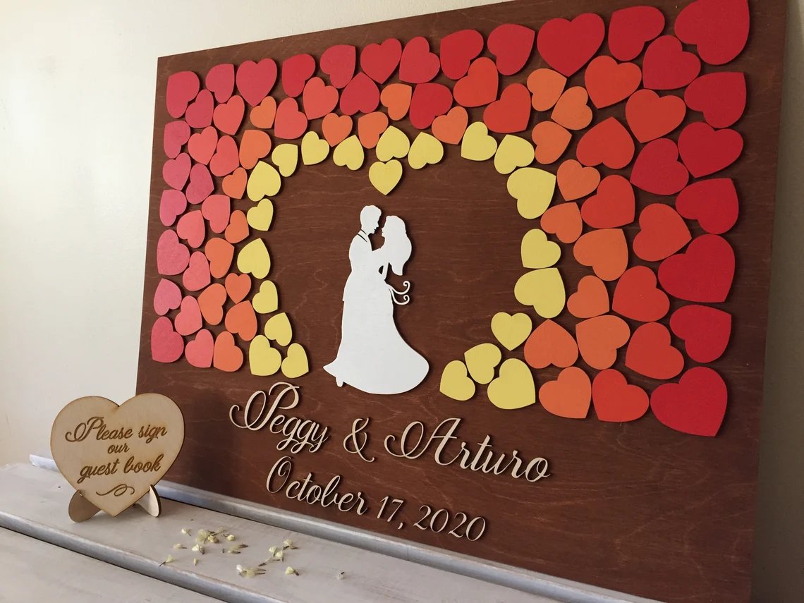 Fall 3D Wedding Guest Book Alternative