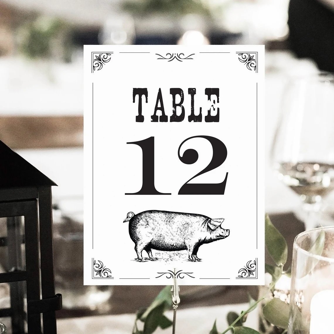 I Do BBQ Wedding Shower Printable Table Number Cards