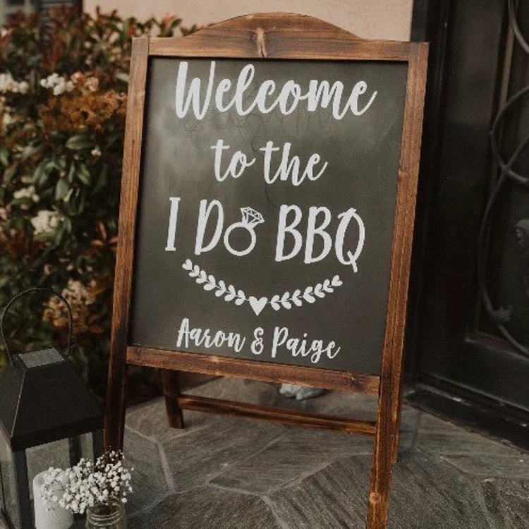 I Do BBQ Shower Welcome Sign Vinyl Decal