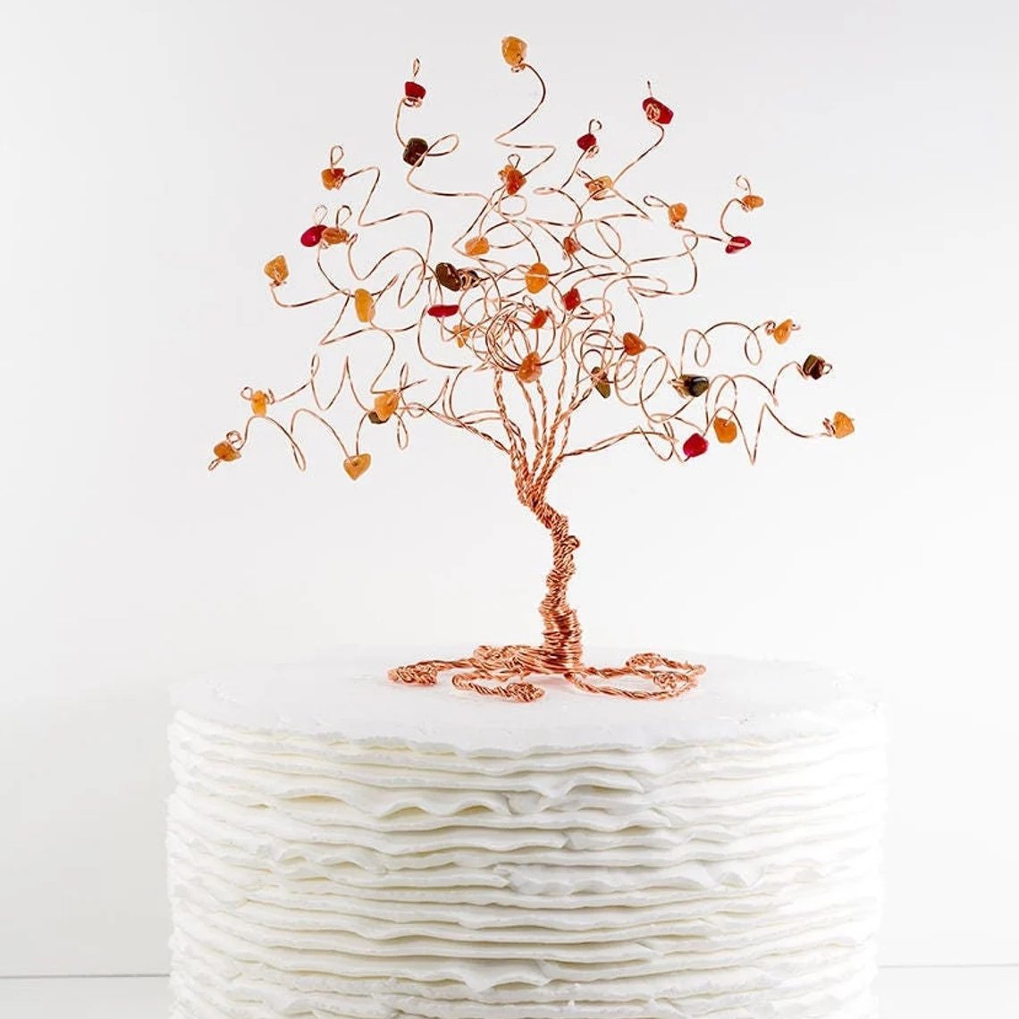 Wire Tree Sculpture Fall Wedding Cake Topper