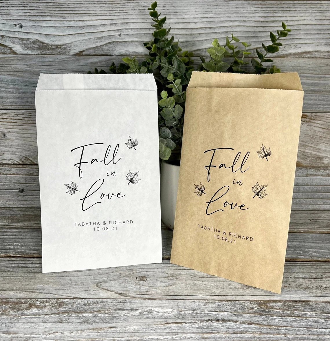 Fall in Love Bridal Shower Favor Bags
