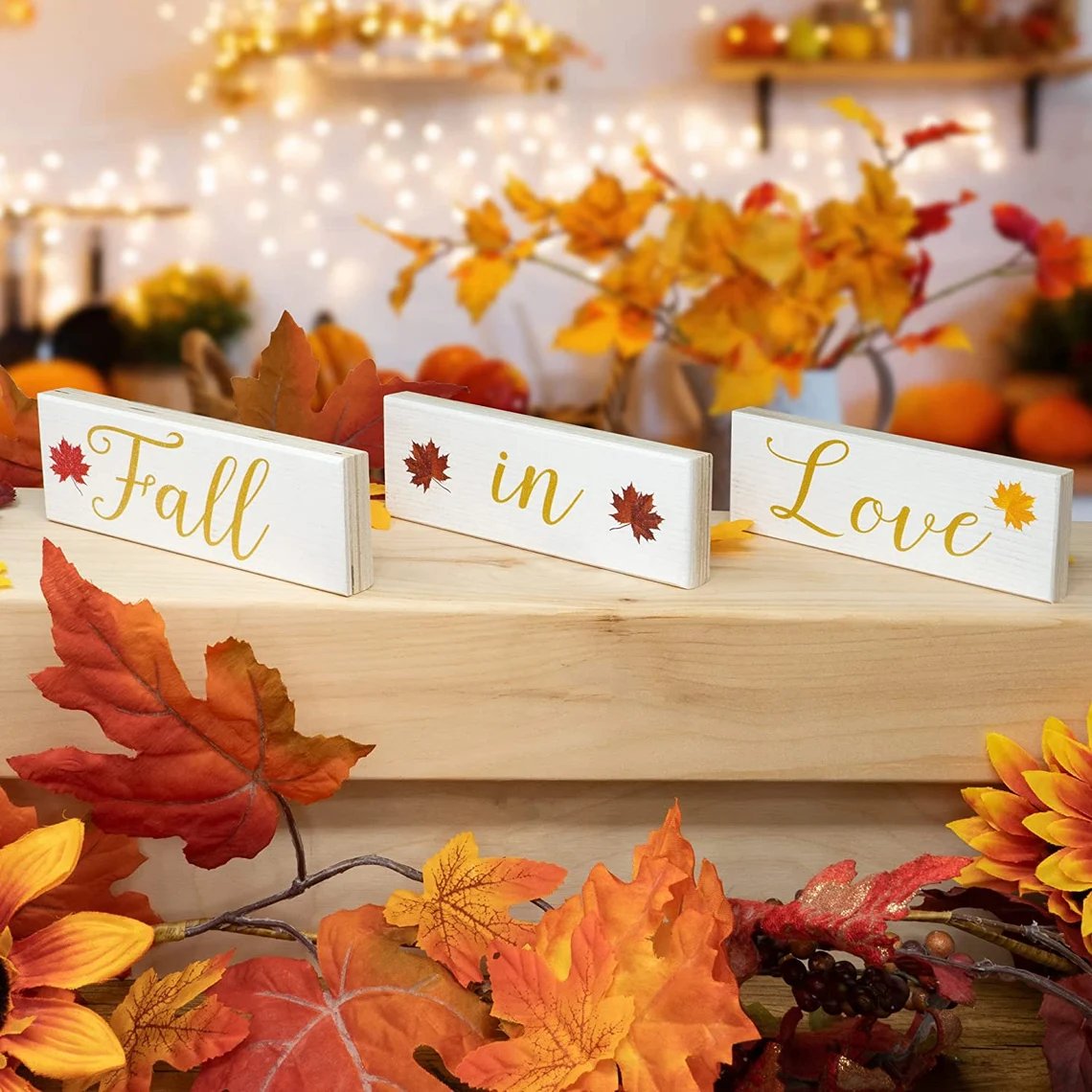 Fall in Love Block Sign