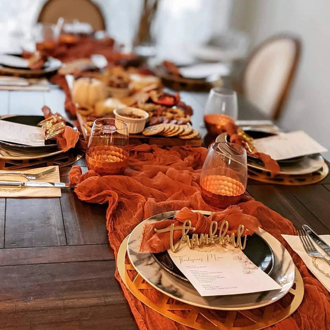 Rustic Orange Table Runner