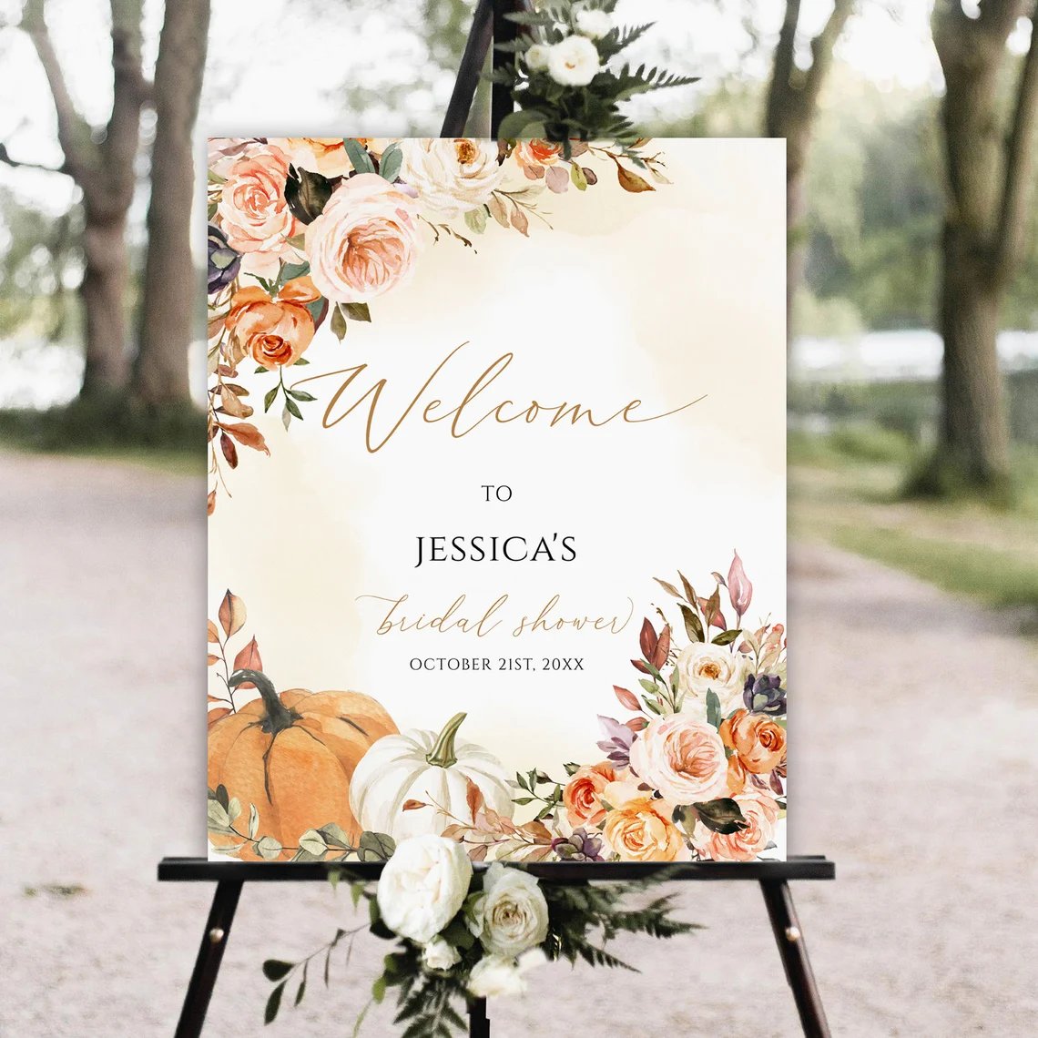 Fall in Love Bridal Shower Welcome Sign