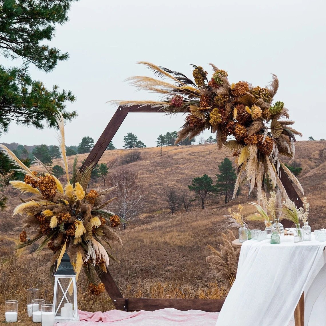 Hexagon Wooden Wedding Arch