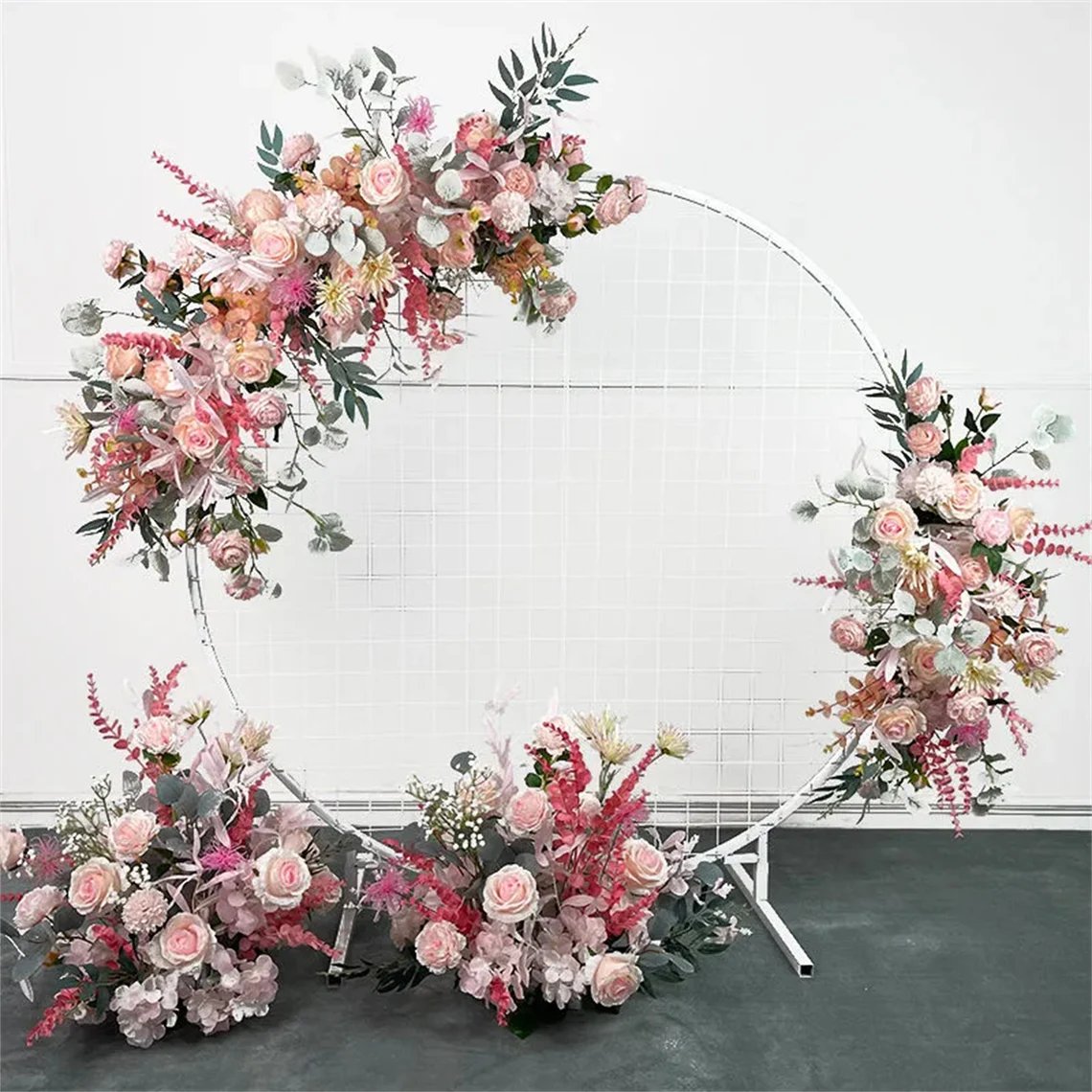 Pink Flower Arrangement Wedding Arch Decor