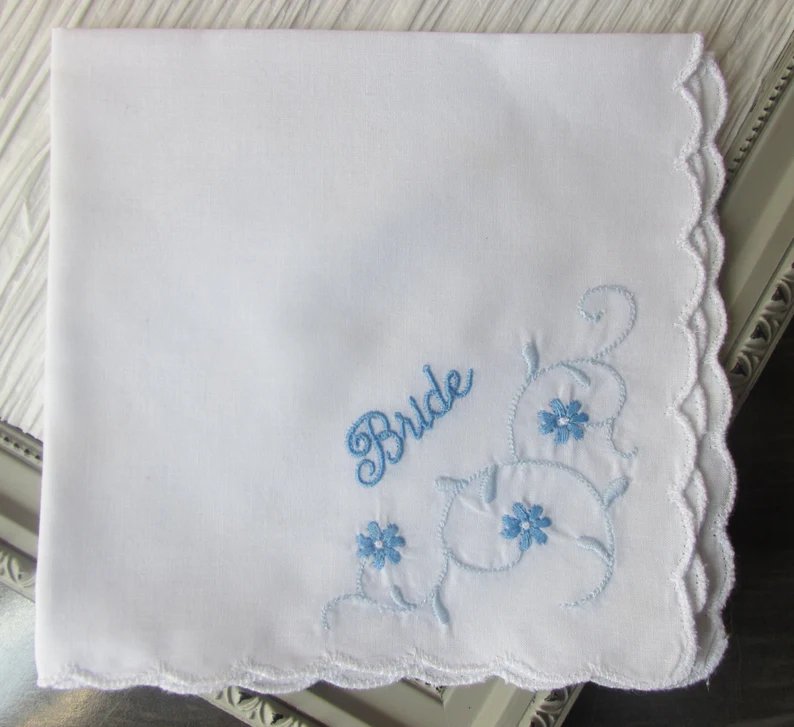 Something Blue Bride Handkerchief