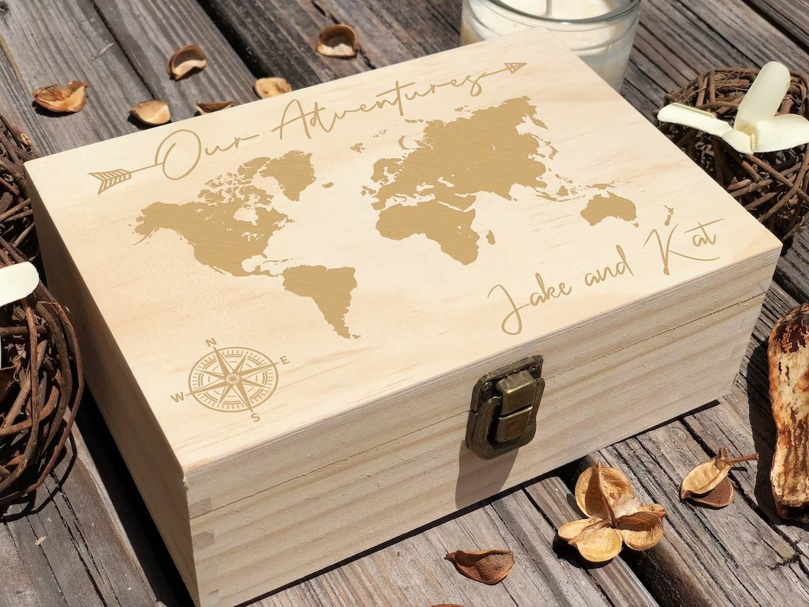 Travel Theme Wedding Adventure Keepsake Box