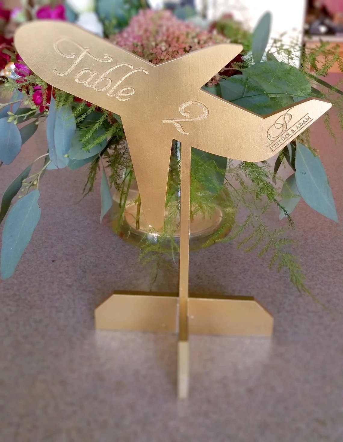 Airplane Travel Wedding Table Number