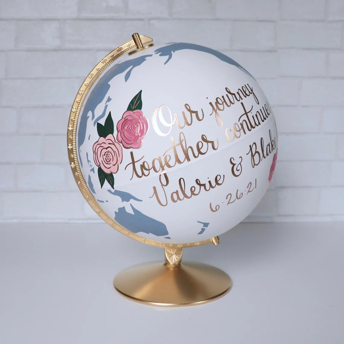 Signing Globe Travel Theme Wedding Guest Book Alternative