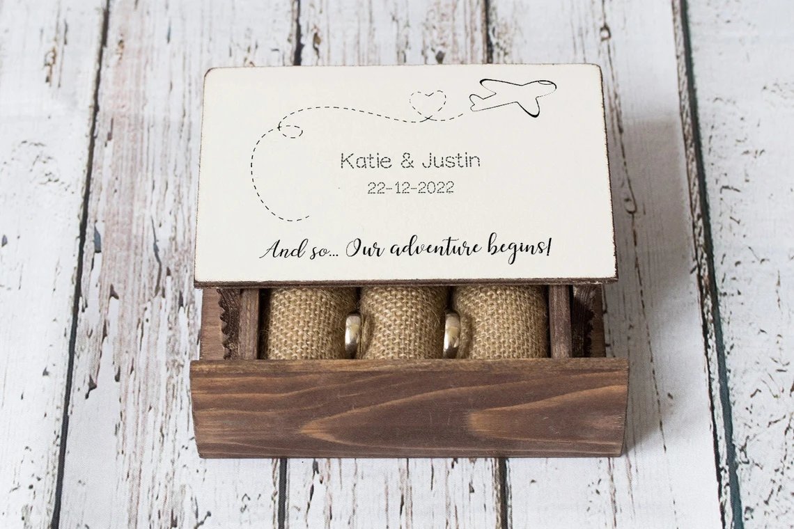 Travel Wedding Ring Bearer Box