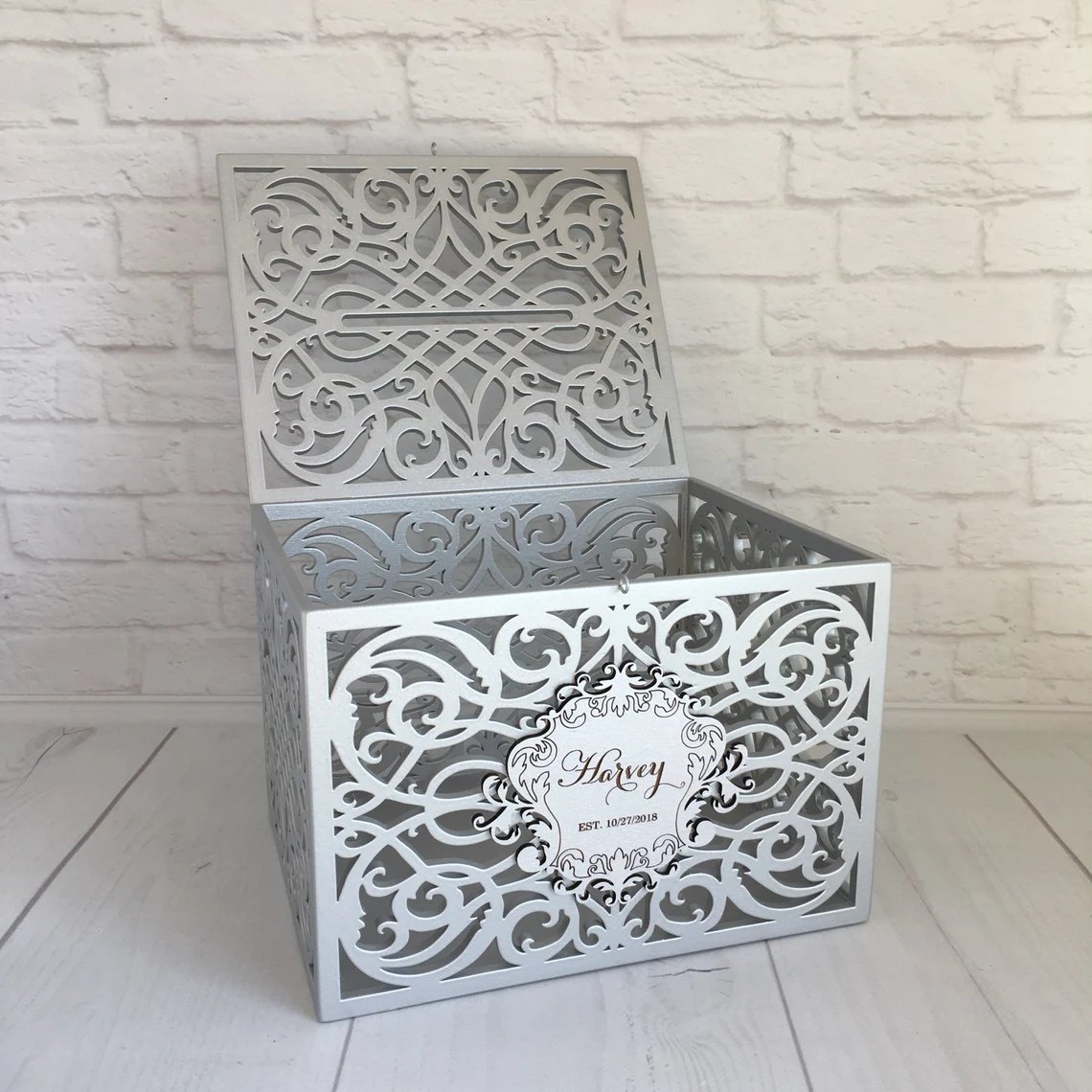 Silver Wedding Card Box