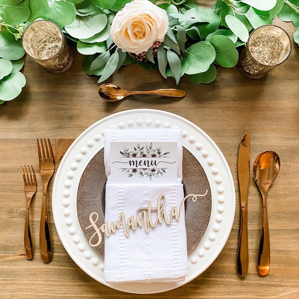 Wooden Name Wedding Place Cards