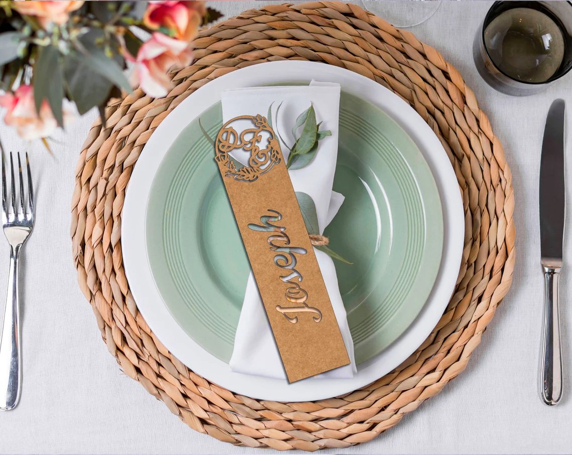 Personalized Bookmark Place Card Wedding Favors