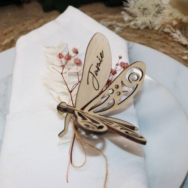 Dragonfly Place Card Wedding Favors