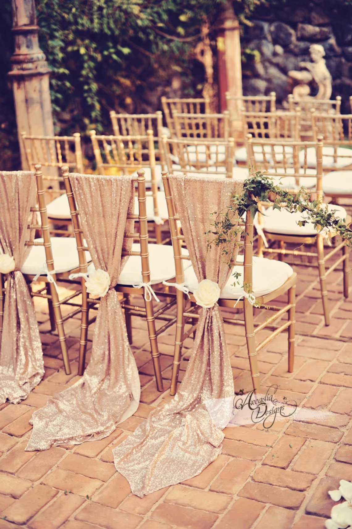 Rose Gold Sparkle Chiavari Chair Sashes