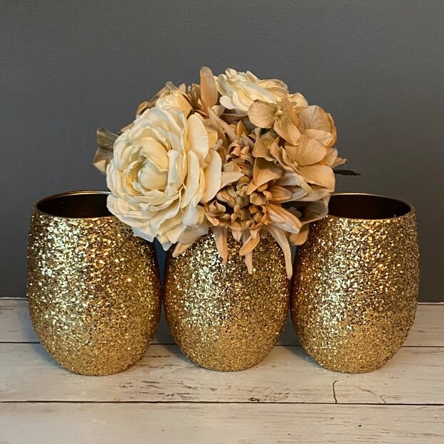 Glitter Vase Wedding Centerpieces Sparkling Wedding Decor