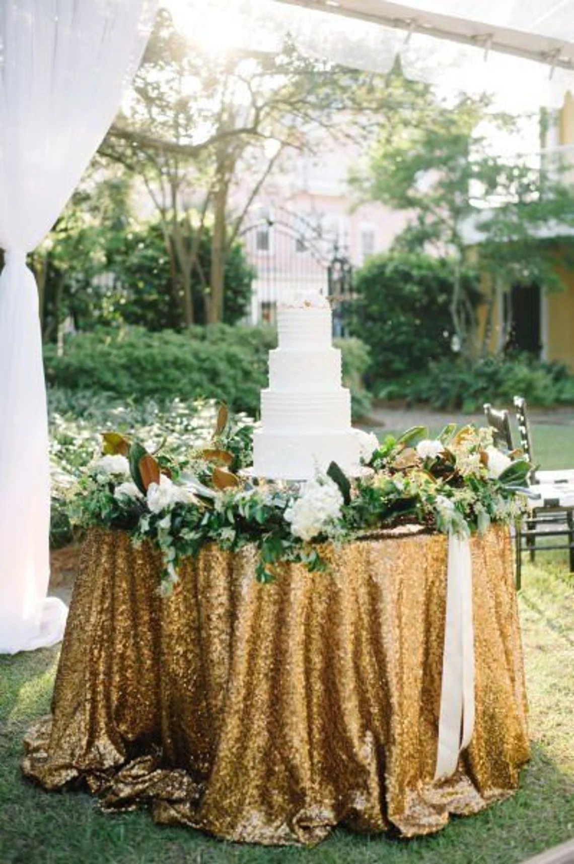 Round Sequin Sparkly Tablecloth
