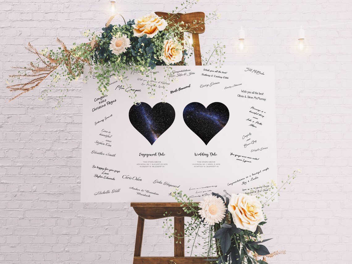 Custom Star Map Wedding Guest Book Alternative