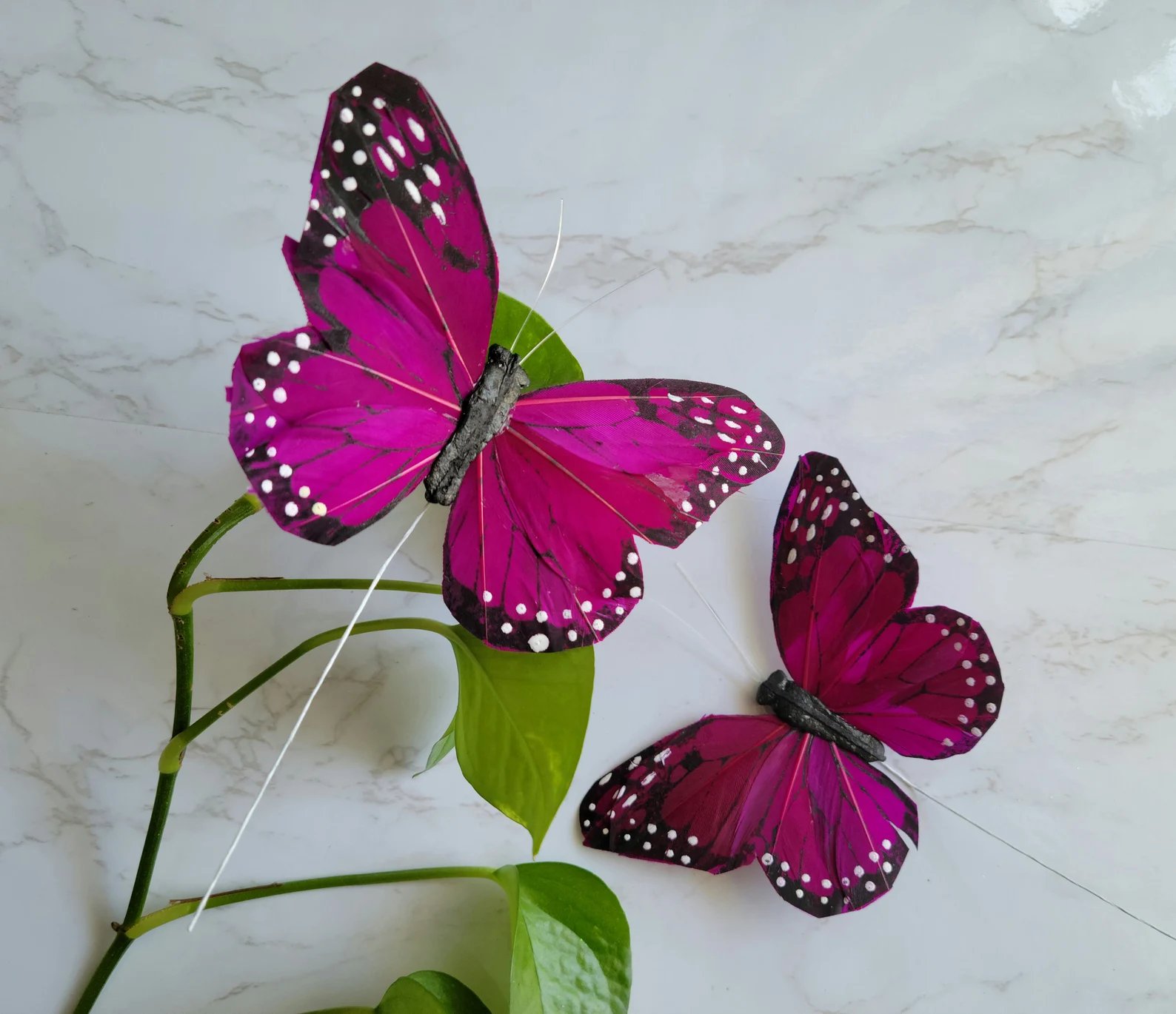 Feather Magenta Monarch Butterflies Wedding Decor