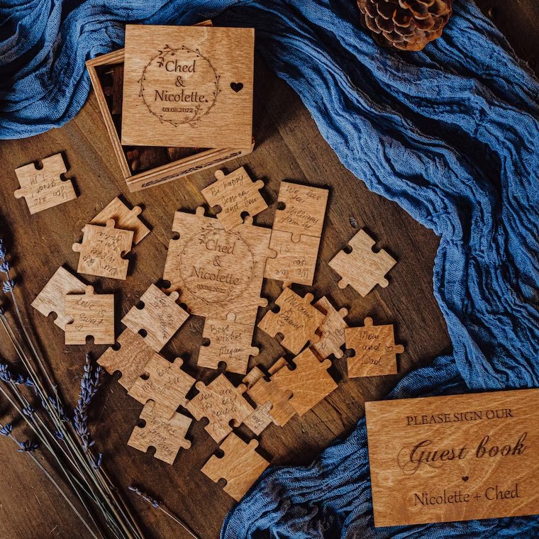 Non Traditional Jigsaw Puzzle Wedding Guest Book Alternative