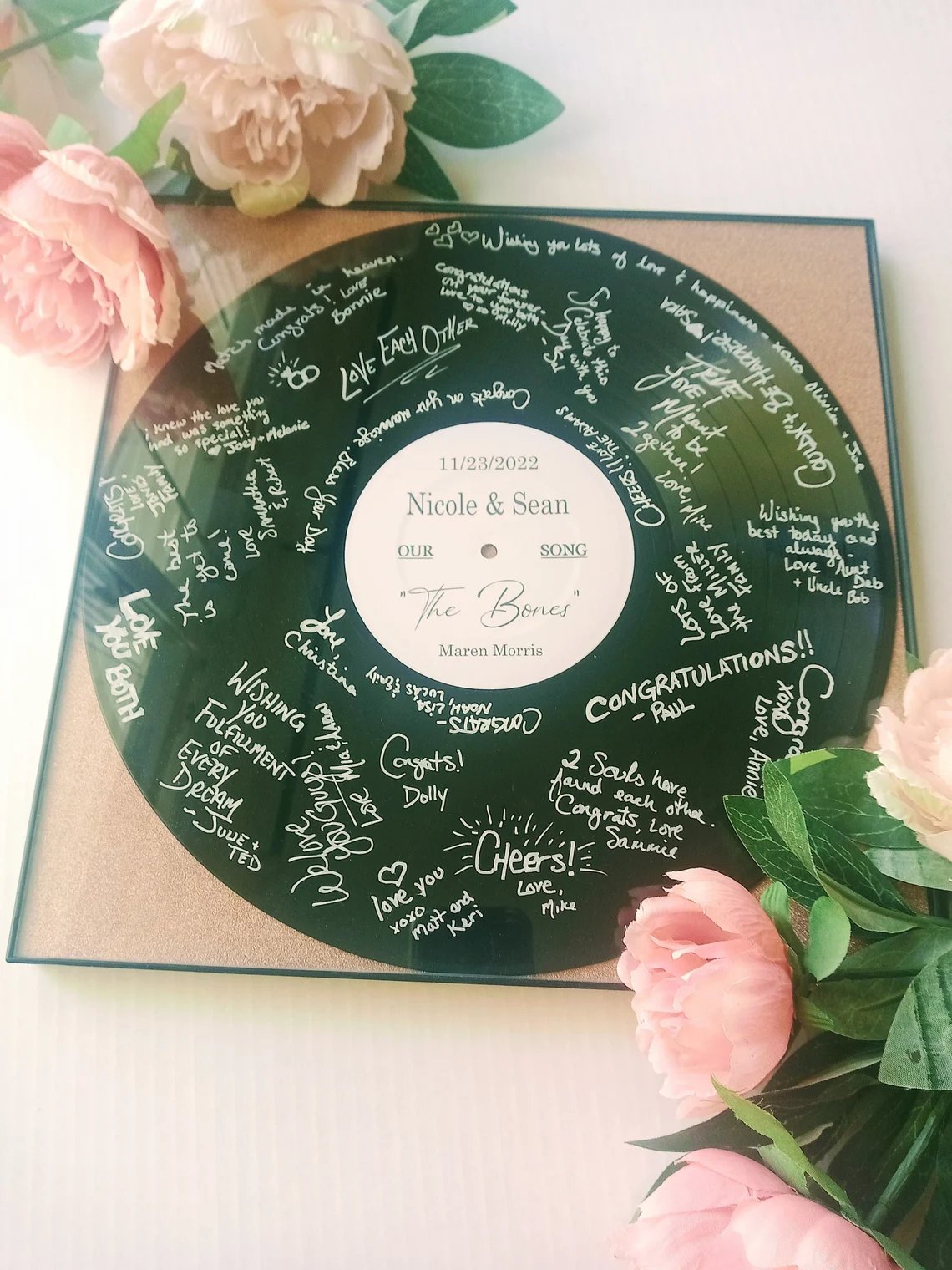 Personalized Record Wedding Guest Book Alternative