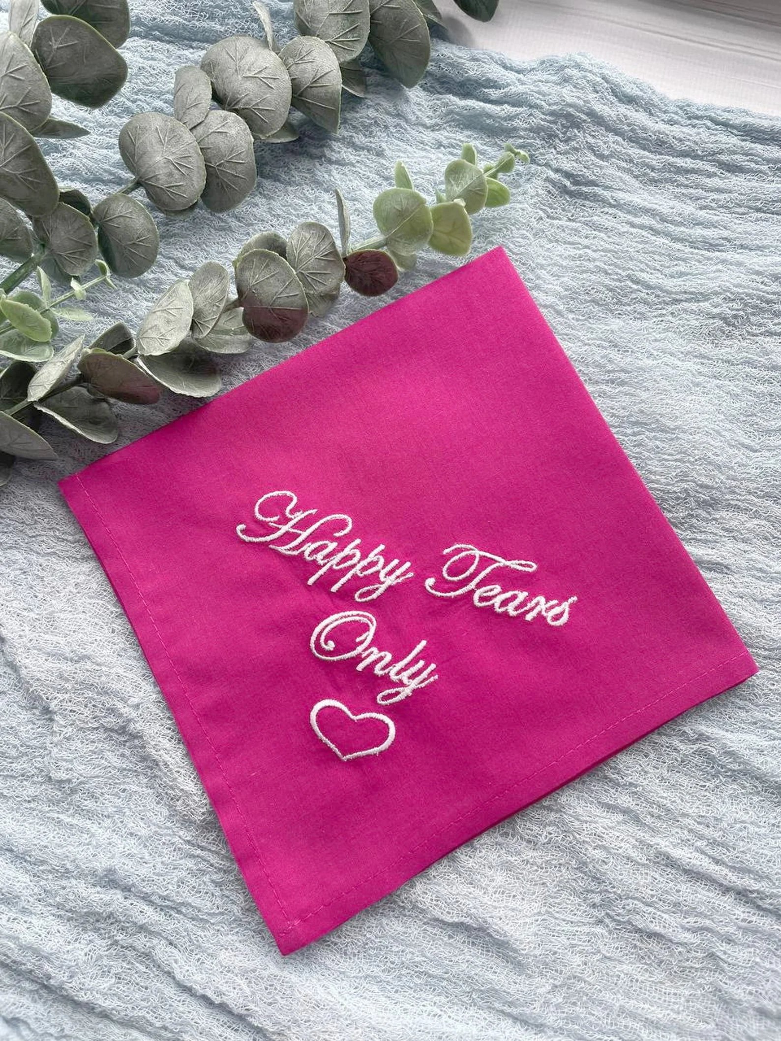 Viva Magenta Custom Handkerchief Bridal Gift