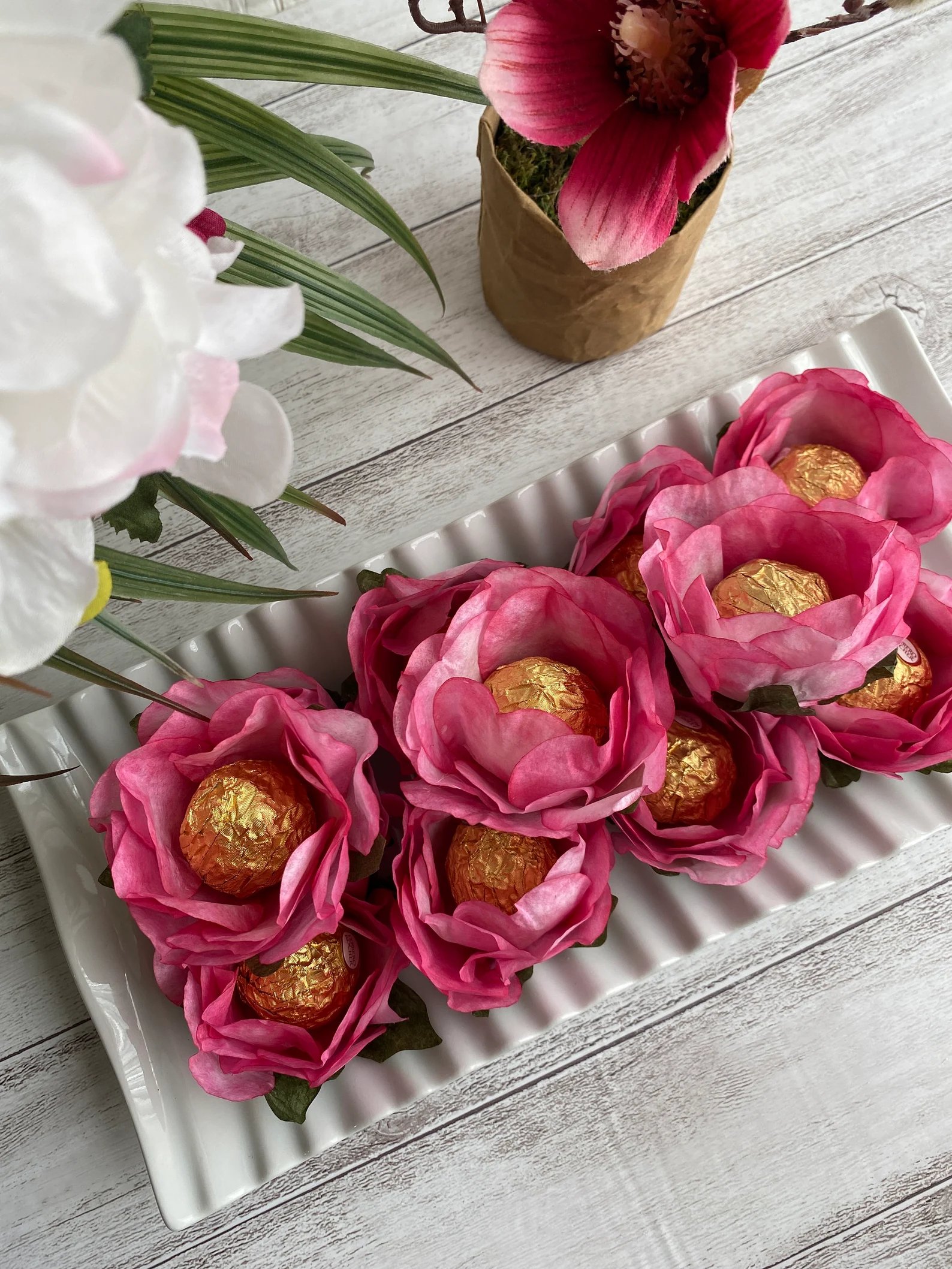 Fuchsia Rose Truffle Wrappers - Wedding Favors