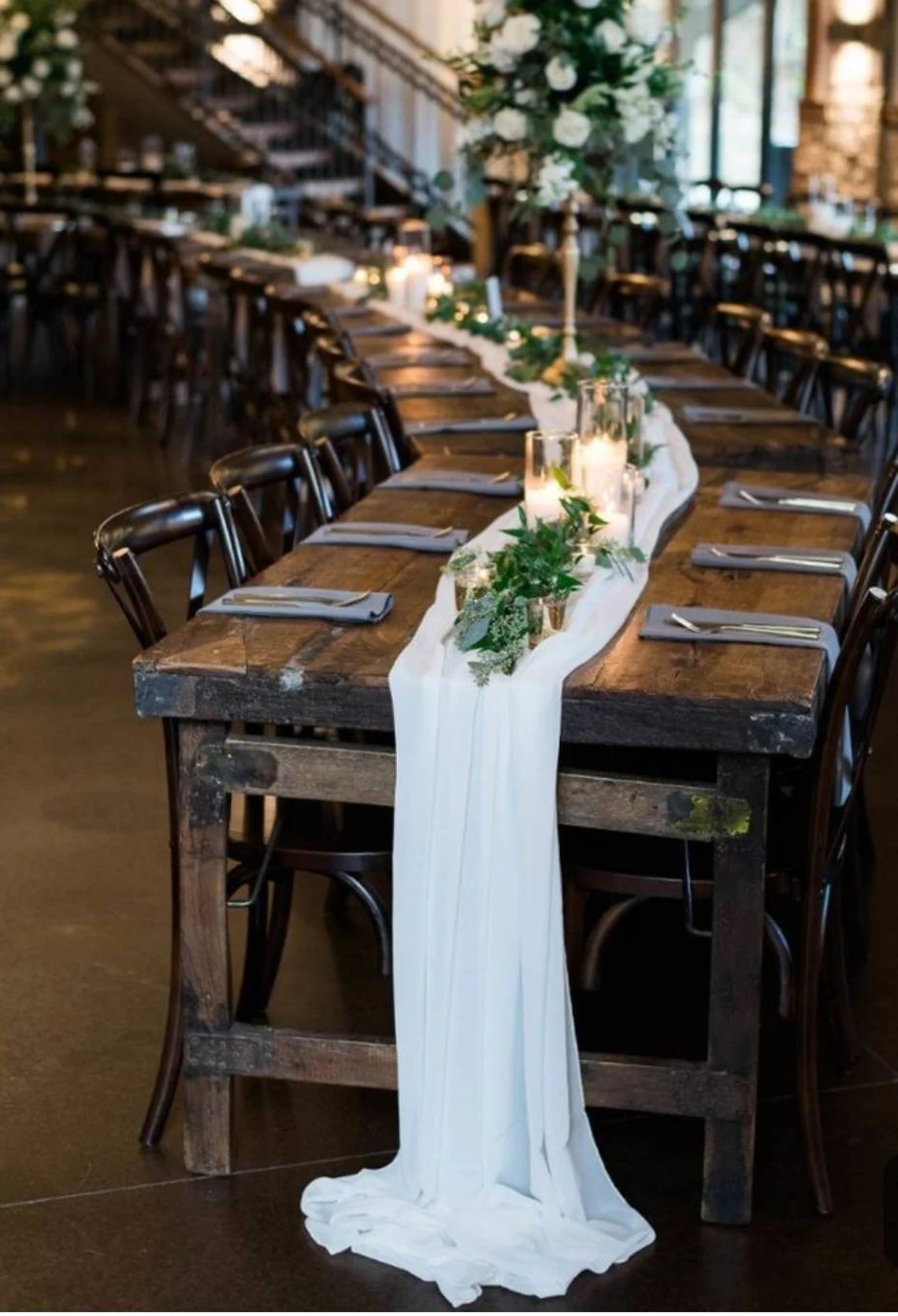 White Cheesecloth Wedding Table Runner