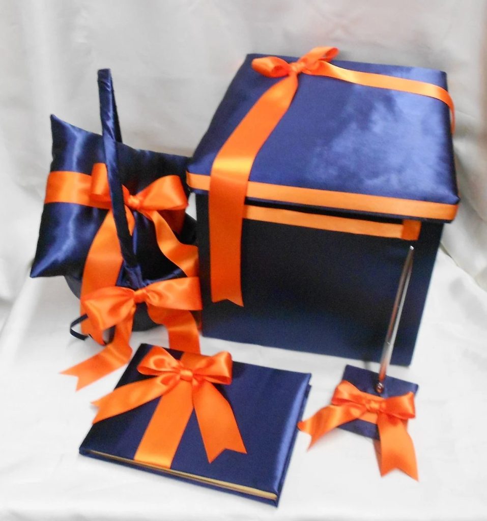 Orange & Navy Blue Wedding Set