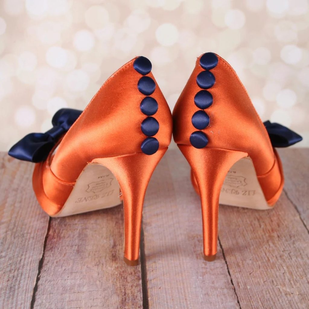 Burnt orange 2024 heels wedding