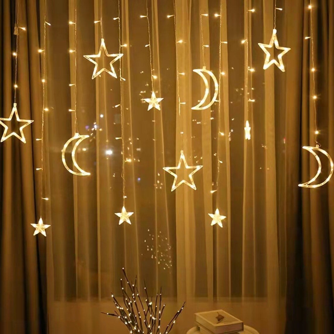 Moon & Star Led String Lights Wedding Decor