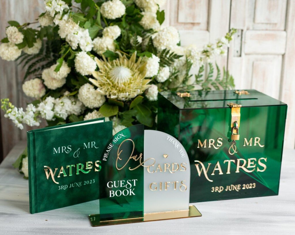 Emerald Green Wedding Card Box Set